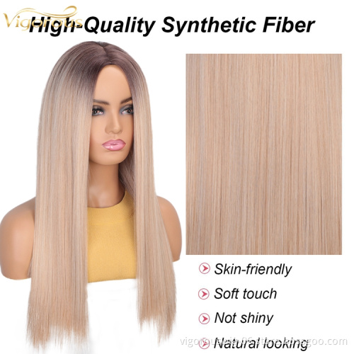 Vigorous fashion long ombre none lace synthetic fiber braiding hair wholesale cheap premium full wig front black women cosplay